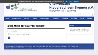 
                            13. GEMA, Musik auf Homepage bringen – Chorverband Niedersachsen ...