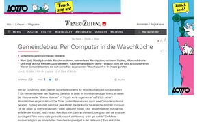 
                            13. Gemeindebau: Per Computer in die Waschküche - Wiener Zeitung ...