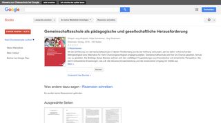 
                            10. Gemeinschaftsschule als pädagogische und gesellschaftliche ... - Google Books-Ergebnisseite