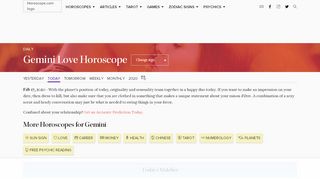 
                            10. Gemini Love Horoscope | Horoscope.com