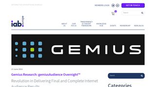 
                            13. Gemius Research: gemiusAudience Overnight™ | IAB Europe