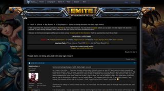 
                            3. Gems not being allocated with daily login reward - Smite Forums