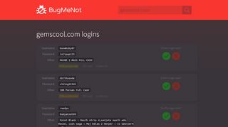 
                            7. gemscool.com passwords - BugMeNot