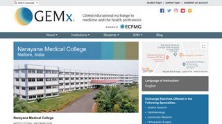 
                            11. GEMx Partner Schools - Narayana Medical College | India