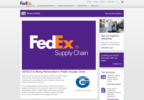 
                            13. GENCO Is Being Rebranded to FedEx Supply Chain