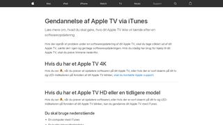 
                            11. Gendannelse af Apple TV via iTunes - Apple-support