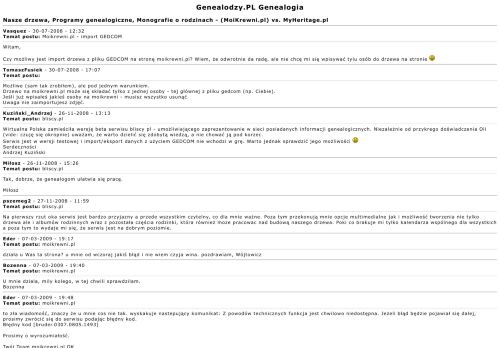 
                            4. Genealodzy.PL Genealogia :: Zobacz temat - (MoiKrewni.pl) vs ...