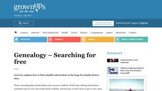 
                            7. Genealogy - Searching for free - GrownUps New Zealand