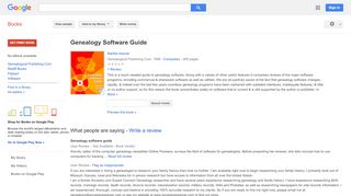 
                            11. Genealogy Software Guide