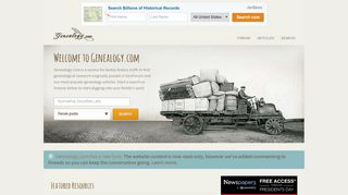 
                            4. Genealogy.com: Genforum & Family History Search