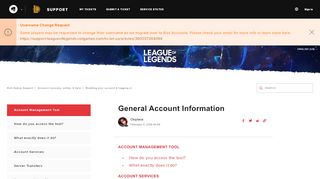 
                            3. General Account Information – Riot Games Support