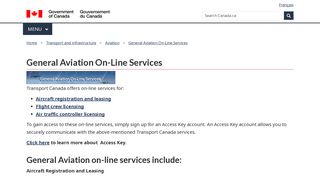 
                            10. General Aviation On-Line Services - Transport Canada