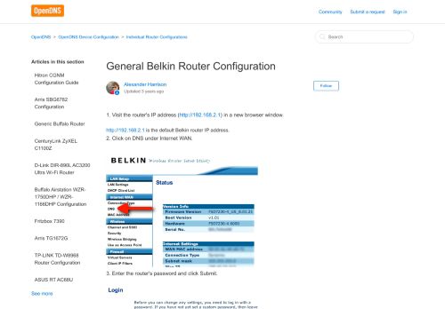 
                            13. General Belkin Router Configuration – OpenDNS