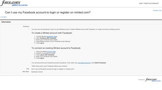 
                            13. General: Can I use my Facebook account to login or register on minted ...