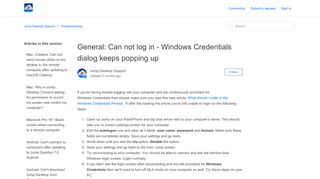 
                            10. General: Can not log in - Windows Credentials dialog keeps ...