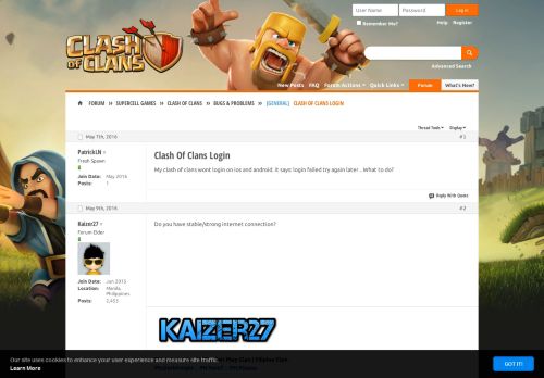
                            3. General Clash Of Clans Login - Supercell Community Forums