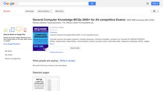 
                            9. General Computer Knowledge MCQs 2000+ for All competitive Exams: ... - Google बुक के परिणाम