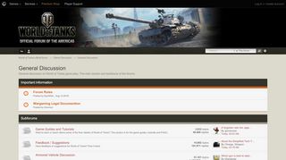 
                            5. General Discussion - World of Tanks official forum