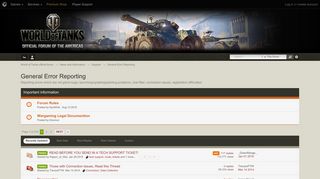 
                            7. General Error Reporting - World of Tanks official forum