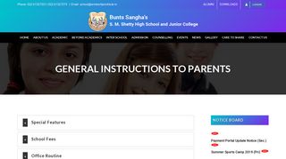 
                            2. GENERAL INSTRUCTIONS TO PARENTS – SM Shetty High School ...