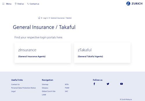 
                            11. General Insurance / Takaful | Log In | Zurich Malaysia