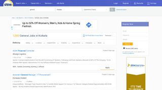 
                            3. General Jobs in Kolkata (Feb 2019) - 820 Active Openings - Shine.com