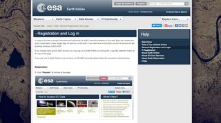 
                            6. General Registration and Login - Earth Online - ESA