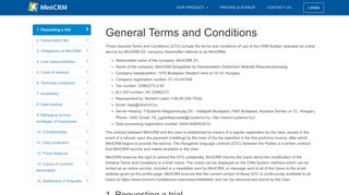 
                            9. General Terms and Conditions - MiniCRM