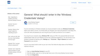 
                            11. General: What should I enter in the 'Windows Credentials' dialog ...