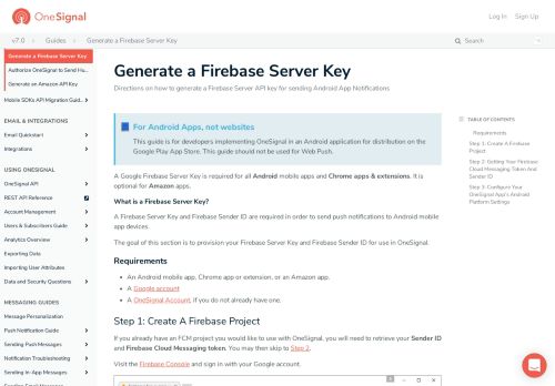 
                            11. Generate a Firebase Server Key - OneSignal Documentation