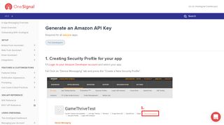 
                            12. Generate an Amazon API Key - OneSignal Documentation