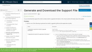 
                            6. Generate and Download the Support File - VMware Docs