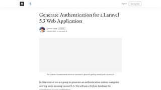 
                            6. Generate Authentication for a Laravel 5.3 Web Application - Medium