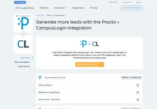 
                            9. Generate more leads with the Practo + Campus Login integration ...