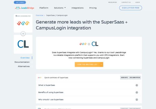 
                            13. Generate more leads with the SuperSaas + Campus Login integration