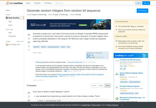 
                            8. Generate random integers from random bit sequence - Stack Overflow