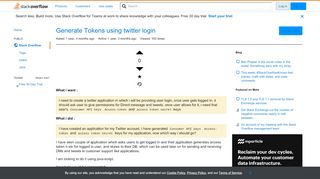 
                            12. Generate Tokens using twitter login - Stack Overflow