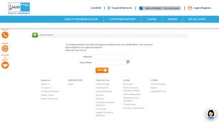 
                            3. Generate user ID and pass word instantly online - Max Bupa