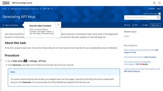 
                            11. Generating API Keys - IBM