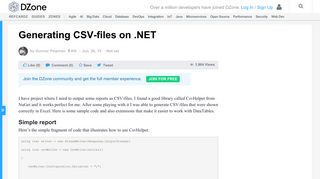 
                            7. Generating CSV-files on .NET - DZone