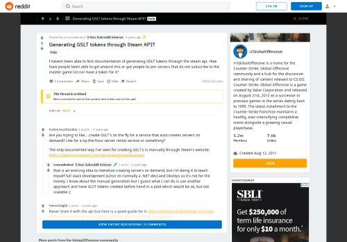 
                            11. Generating GSLT tokens through Steam API? : GlobalOffensive - Reddit