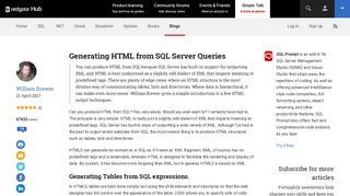 
                            1. Generating HTML from SQL Server Queries - Simple Talk