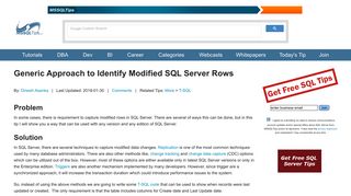 
                            12. Generic Approach to Identify Modified SQL Server Rows - MS SQL Tips