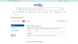 
                            13. Genericwala.com deals in , Hyderabad, reviews, best offers ... - Mydala