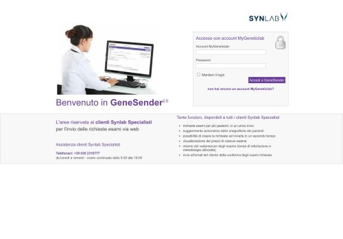 
                            13. GeneSender | Richieste esami online di Synlab Professionisti