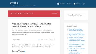 
                            8. Genesis Sample Theme – Animated Search Form in Nav Menu