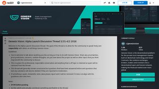 
                            7. Genesis Vision: Alpha Launch Discussion Thread 3/31-4/2 2018 ...