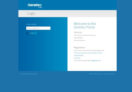 
                            1. Genetec™ Portal: Login
