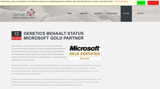 
                            8. Genetics behaalt status Microsoft Gold Partner
