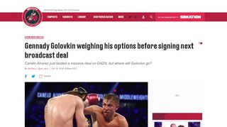 
                            3. Gennady Golovkin weighing his options before signing next broadcast ...